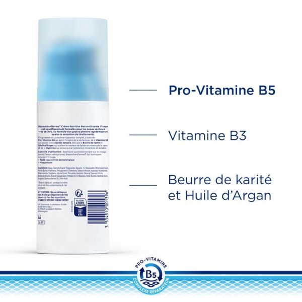 Bayer BepanthenDerma Crème Nutritive Reconstituante Visage - 50ml