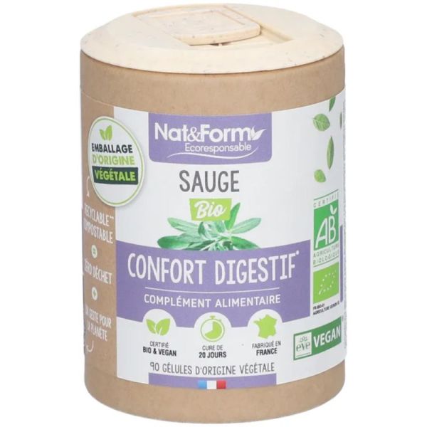 Nat&Form Sauge Bio - 90 gélules - Digestion, équilibre féminin et bien-être hormonal