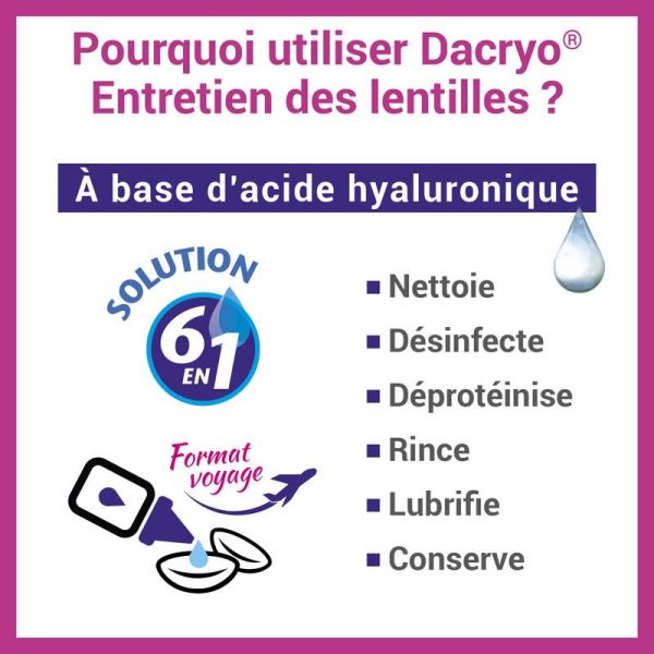 Cooper Dacryo Entretien Des Lentilles de Contact 50 ml - Nettoie, rince et lubrifie