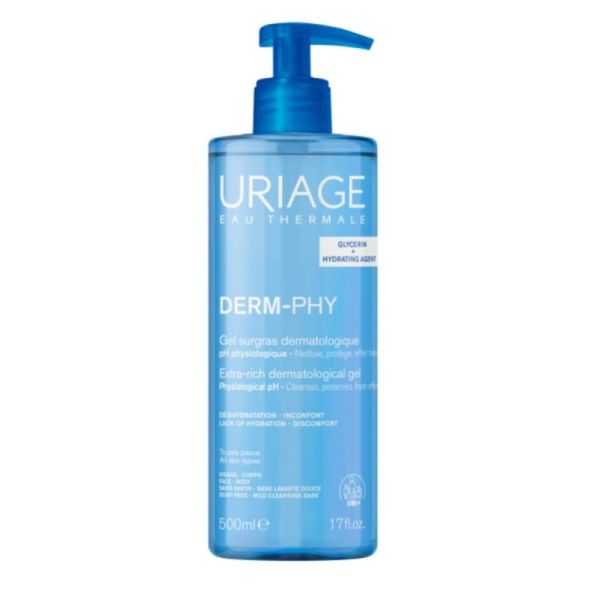 Uriage Derm-Phy Gel surgras dermatologique 500ml - Nettoie, hydrate et protège toute la famille