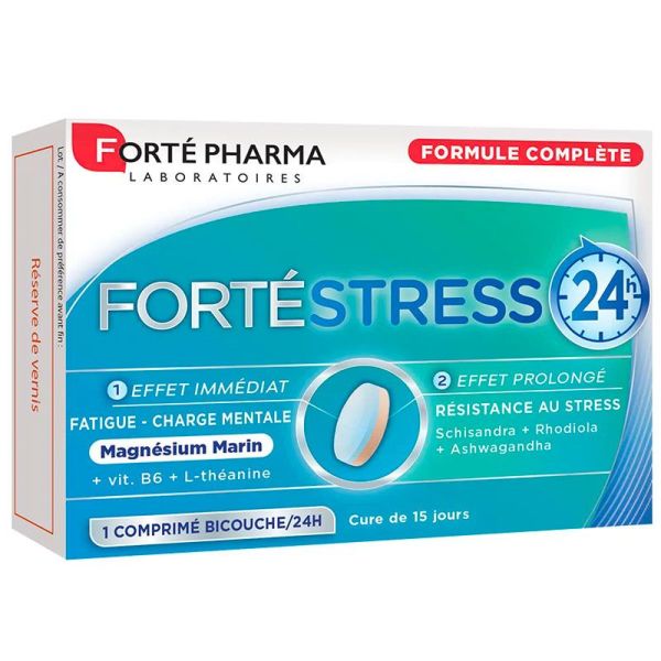 Forté Pharma Forte Stress 24h - Gestion du Stress et de la Fatigue - 15 Comprimes