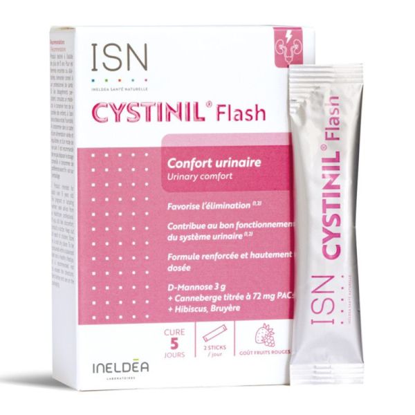 Ineldea Cystinil Flash - 10 sticks - Soulage rapidement les inconforts urinaires et favorise l’élimination