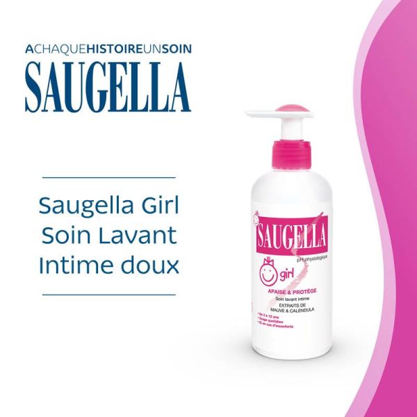Saugella Girl 200 ml - Soin intime apaisant pour jeunes filles, usage quotidien