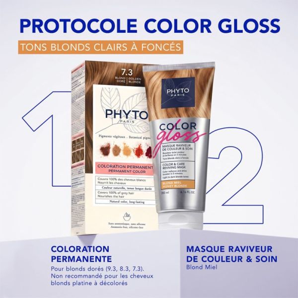 Phyto PhytoCOLOR GLOSS Masque Raviveur de Couleur et Soin Blond Miel 200ml – Éclat et reflets dorés