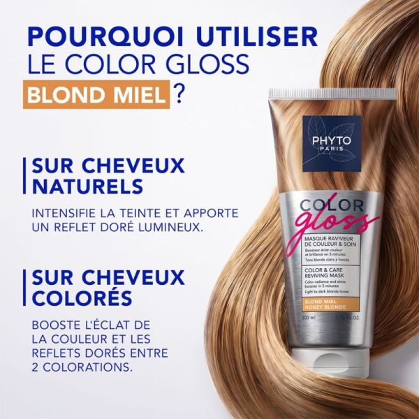 Phyto PhytoCOLOR GLOSS Masque Raviveur de Couleur et Soin Blond Miel 200ml – Éclat et reflets dorés