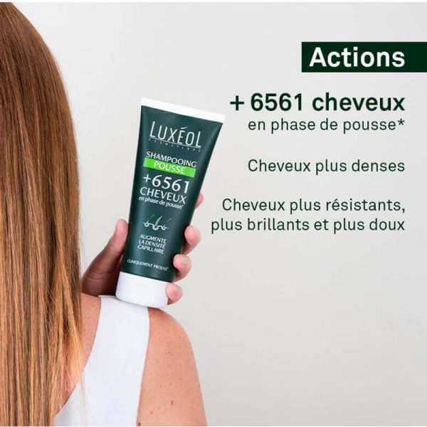 Luxéol Shampooing Pousse - 200ml -  Favorise la densité capillaire