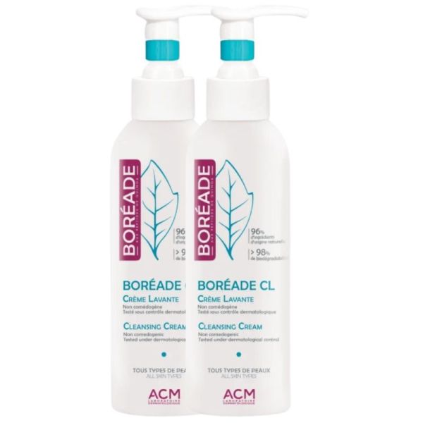 ACM Boréade CL Crème Lavante Lot de 2 x 200 ml - Hygiène et régulation du sébum