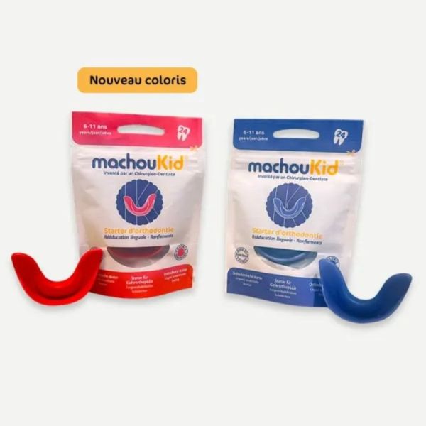 Machouyou MachouKid – gouttière dentaire enfant 6-11 ans - 24 dents - Framboise (rouge)