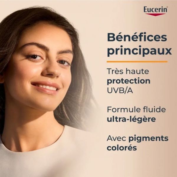 Eucerin  Sun Hydro Protect Fluide Ultra-Léger Teinté SPF 50+ - 50ml - Protection & hydratation