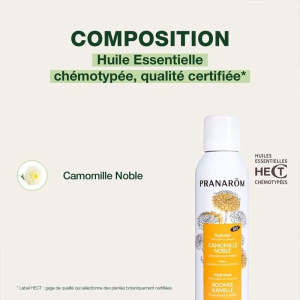 Pranarôm Hydrolat de Camomille Noble Bio 150ml – Apaisement et décongestion