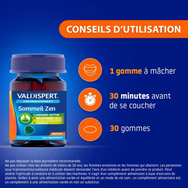 Valdispert Sommeil Zen Gommes - 30 Gummies - Favorise l'Endormissement