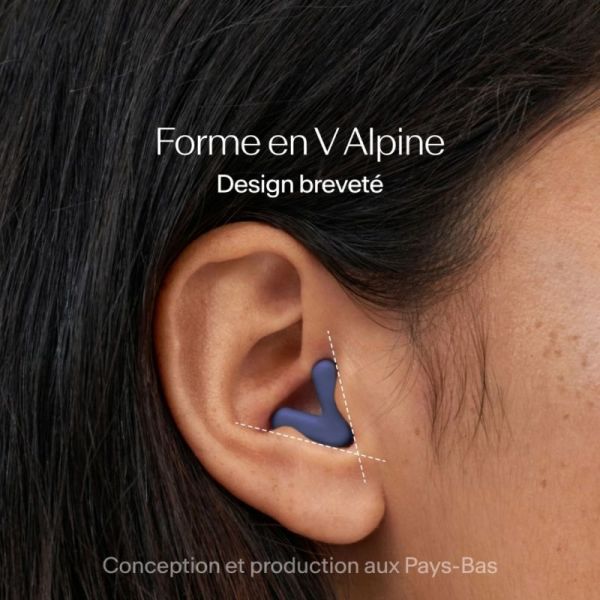 Alpine Silence Midnight Blue Paire de bouchons d'oreille - Calme ultime pour la concentration, le sommeil et les voyages