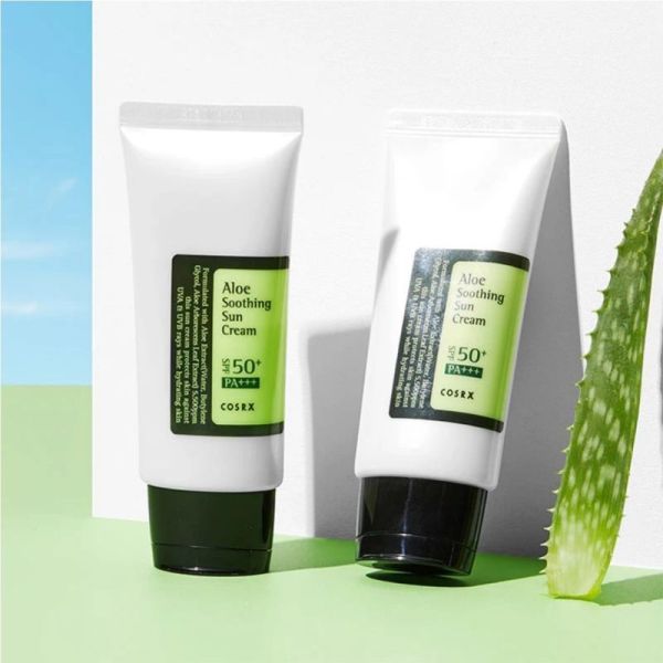 COSRX Aloe Soothing Sun Cream SPF50+ PA+++ 50ml - Crème solaire hydratante et apaisante à l'aloe vera