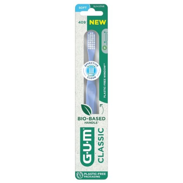 Gum Brosse à Dents Classic 409 Bleu Brins 18/100 Souple