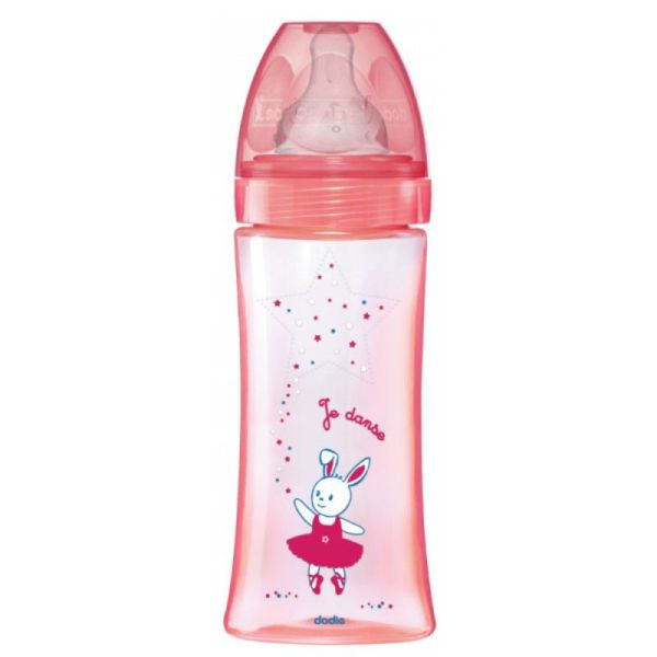 Dodie Biberon Initiation+ Anti-Coliques 3 Vitesses +6m Rose Danseuse 330ml