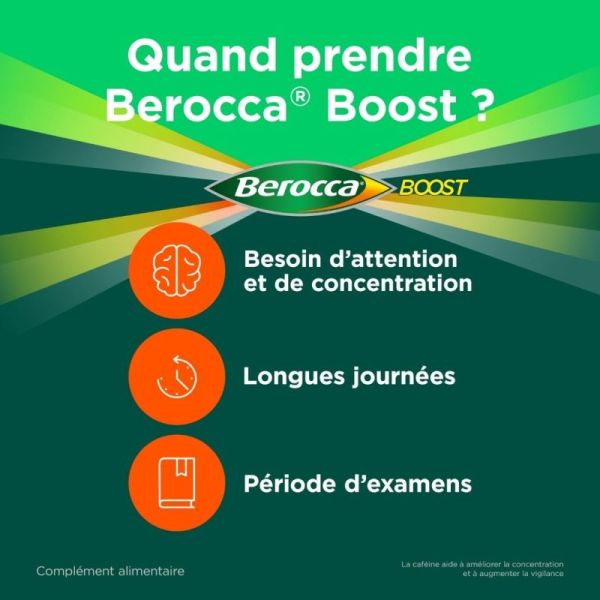 Berocca Boost Effet Coup de Fouet - Soutien la Forme Physique et Mentale - 20 comprimés effervescents