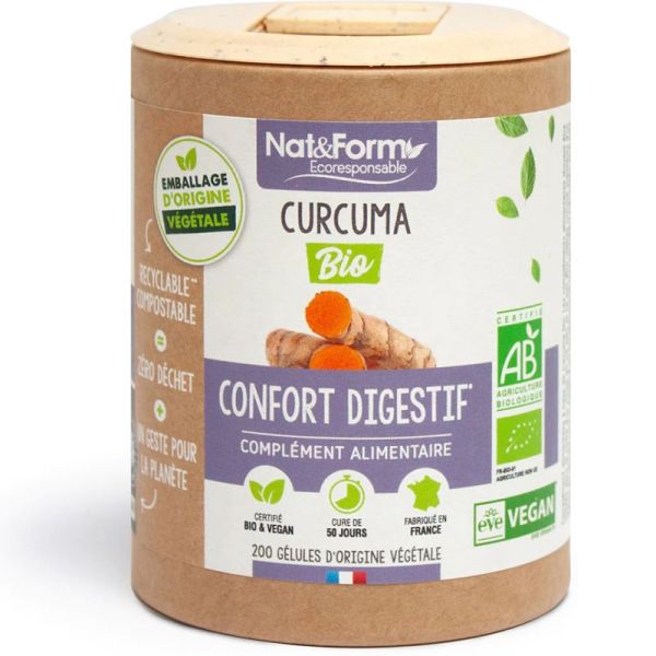 Nat&Form Curcuma Bio - Digestion, confort hépatique et bien-être général