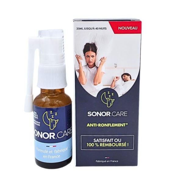 Sonor Care Sommeil Sans Ronflement Spray - À Base de 4 Huiles Essentielles - 20 ml