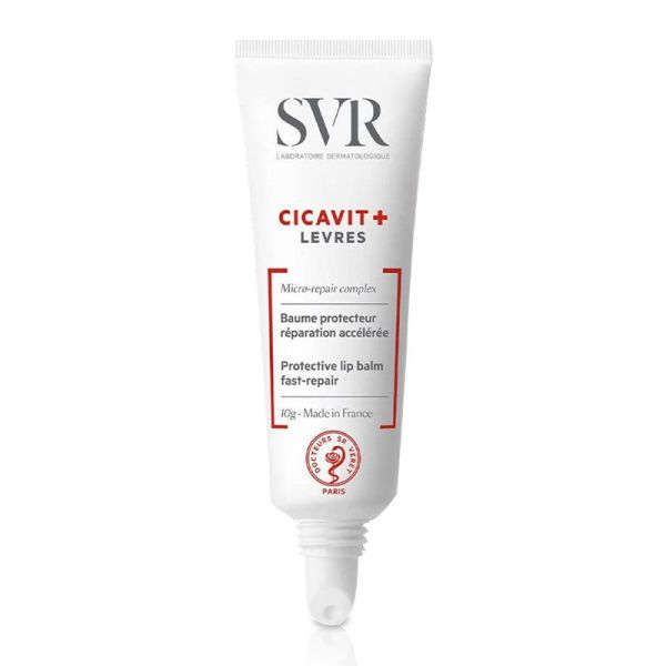 SVR Cicavit+ Baume Lèvres Réparateur - 10 g - Lèvres Gercées, Abîmées, Très Sèches
