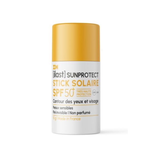 Ilast Sunprotect Stick Solaire SPF50+ 15 g - Très haute protection des zones sensibles et du contour des yeux