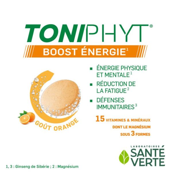 Santé Verte Toniphyt Boost Énergie 30 comprimés + 15 OFFERTS – Énergie et vitalité