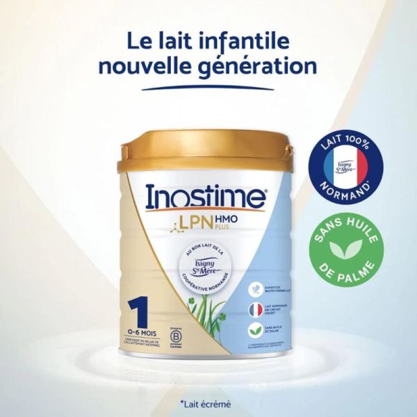 Inostime 1 (0 à 6 mois) Lait Infantile LPN HMO 800g - Accompagne la croissance des nourrissons