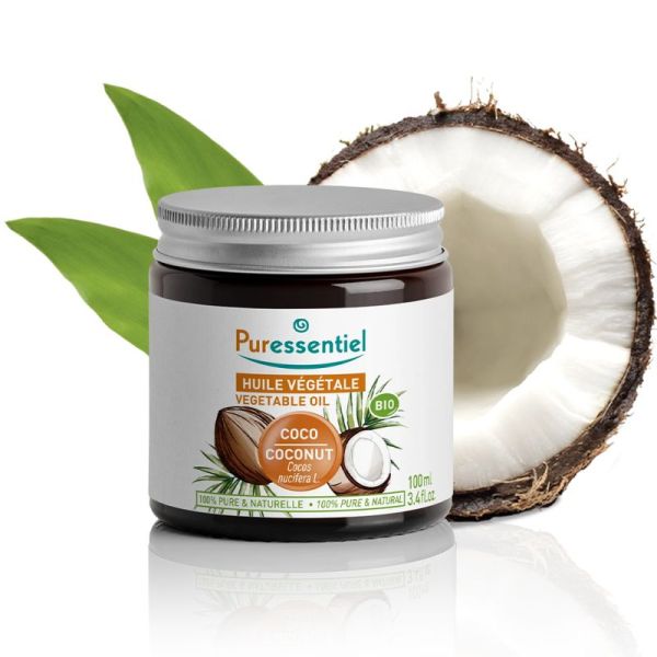 Puressentiel Huile Végétale Coco Bio 100 ml – Soin ultra-protecteur, relipidant et réparateur