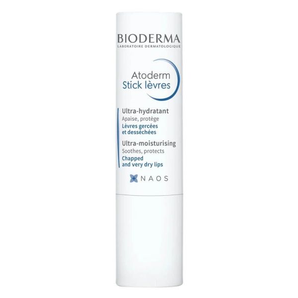 Bioderma Atoderm Stick Lèvres Ultra-Hydratant 4g - Lèvres gercées et très sèches