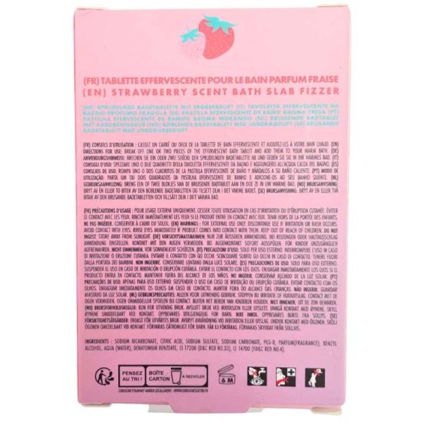 Inuwet Tablette Effervescente pour le Bain Parfum Fraise 80 g - Soin effervescent parfumé pour le bain