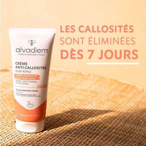 Alvadiem Crème Anti-Callosités À La Gelée Royale - Élimine Callosités, Durillons, et Cors - 75ml
