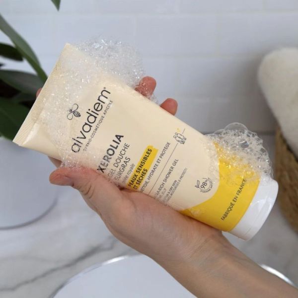 Alvadiem Xerolia Gel Douche Surgras 200 ml - Hydratation durable des peaux sèches et sensibles