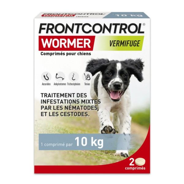 Frontcontrol Wormer Vermifuge Chien - Plus de 10kg - 2 Comprimés