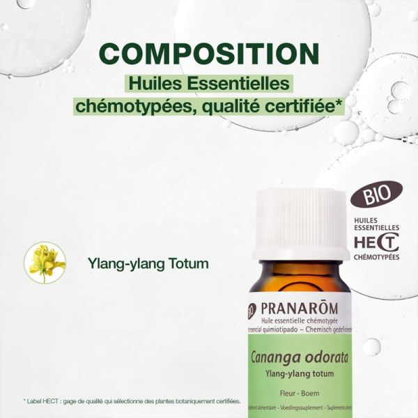 Pranarôm Huile Essentielle Ylang-Ylang Totum Bio 5ml – Relaxation et éclat