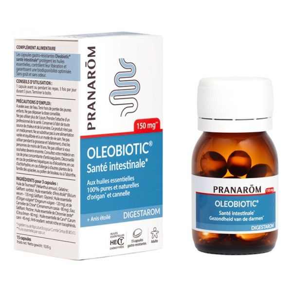 Pranarôm Digestarom Oleobiotic - Santé Intestinale - 15 Capsules