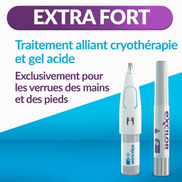 Excilor Duopower Extra Fort Cryothérapie & Gel Acide Mains et Pieds