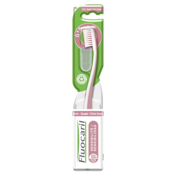 Fluocaril Brosse à dents Sensibilité Extra-Souple 0,15mm - Elimination douce de la plaque dentaire et prévention des caries