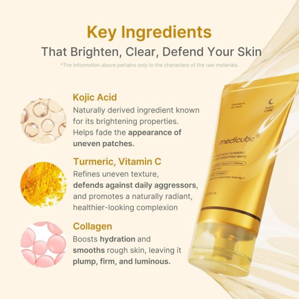 Medicube Masque de Nuit Acide Kojique et Curcuma 75ml – Éclat et anti-taches