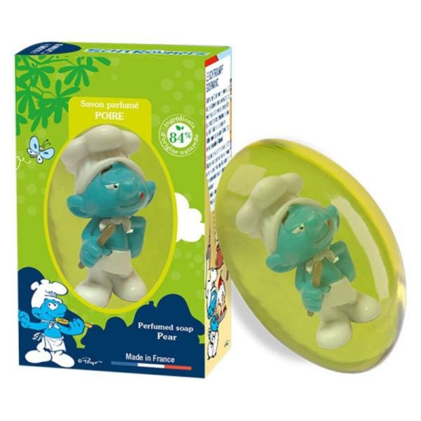 Le Comptoir du Bain Les Schtroumpfs Savon Solide Poire 75g + figurine