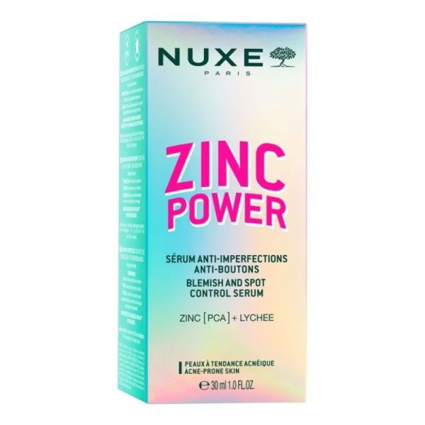 Nuxe Zinc Power Sérum Anti-Imperfections Anti-Boutons 30ml – peau visiblement corrigée