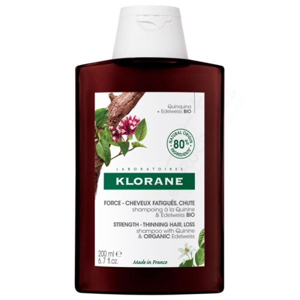 Klorane Shampoing à la Quinine Edelweiss Bio 200ml - Anti-chute et stimulant