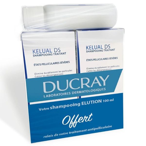 Ducray Kelual DS Shampoing Traitant États Pelliculaires Sévères - 2 x 100ml