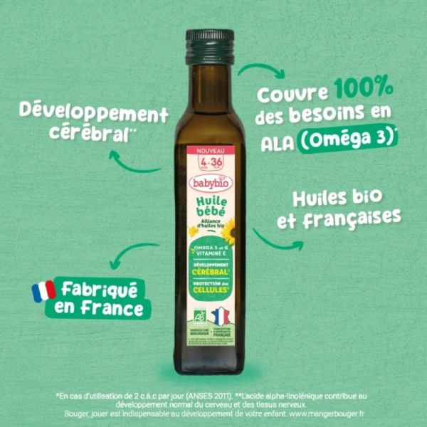 Babybio Bébé Alliance d’Huiles Végétales Bio 4 à 36 Mois - 25cl