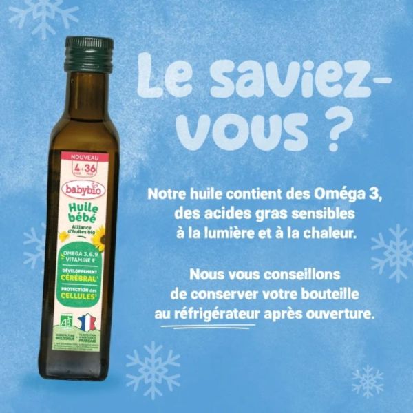Babybio Bébé Alliance d’Huiles Végétales Bio 4 à 36 Mois - 25cl
