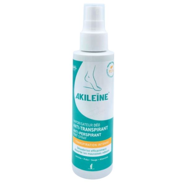 Akileïne Vaporisateur Déo Anti-Transpirant - Régulation de la transpiration des pieds et fraîcheur immédiate