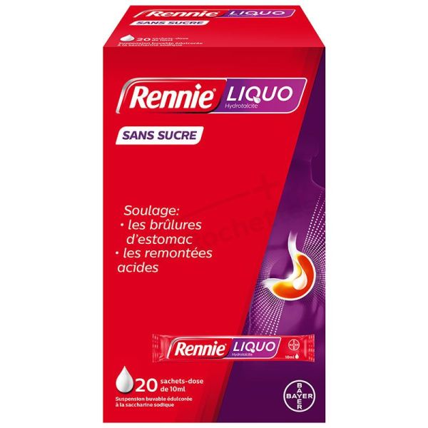 RennieLiquo sans sucre suspension buvable 20 sachets
