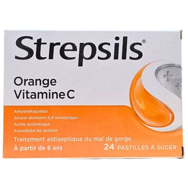 Strepsils orange vitamine C 24 pastilles
