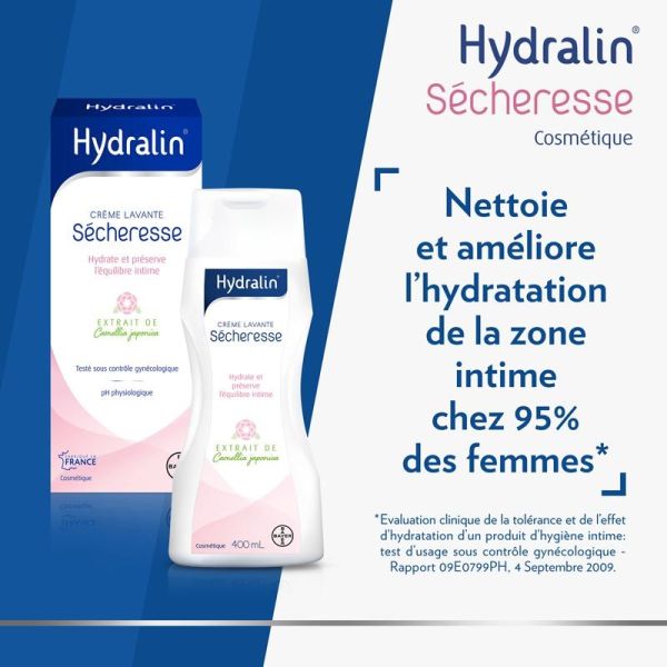 Hydralin Soin Lavant Intime Sécheresse - 400 ml - Sécheresse Intime et Confort Quotidien