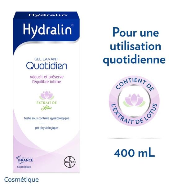 Hydralin Quotidien Gel Lavant - 400 ml - Hygiène Intime Douceur et Protection Journalière