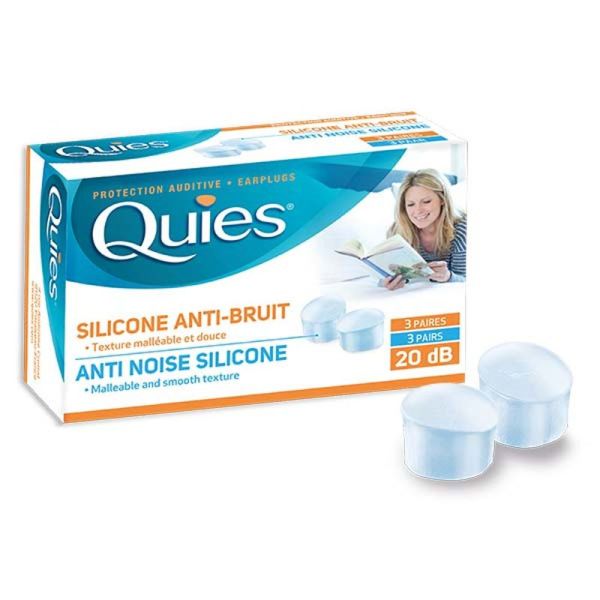 Quies Protection Auditive en Silicone Translucide - 3 paires