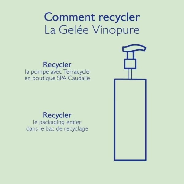 Caudalie Vinopure Gelée Nettoyante à l'Acide Salicylique Purifiante 385ml – Pureté et fraîcheur
